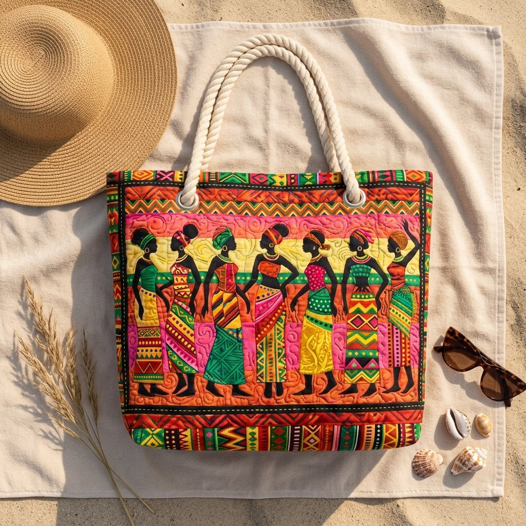 Queens of Melanin Artisan Quilted Beach Bag