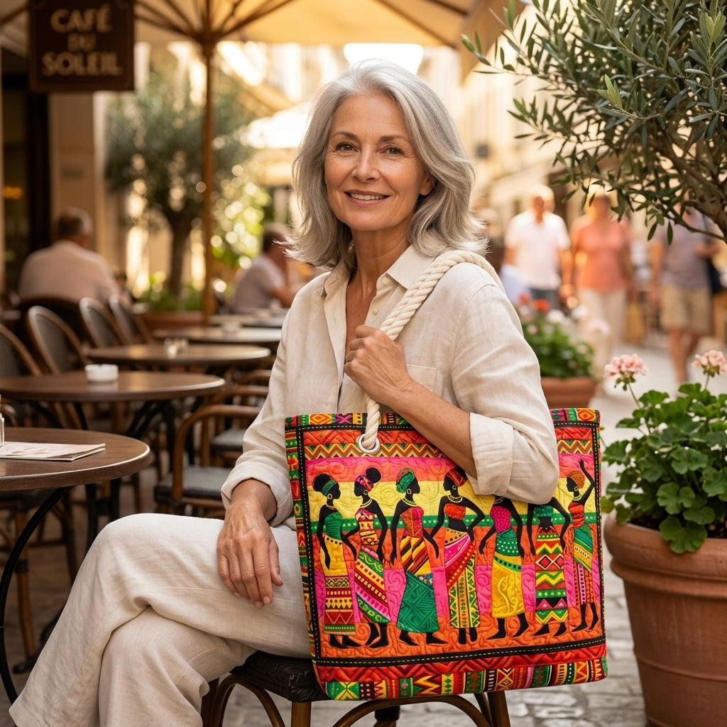 Queens of Melanin Artisan Quilted Beach Bag