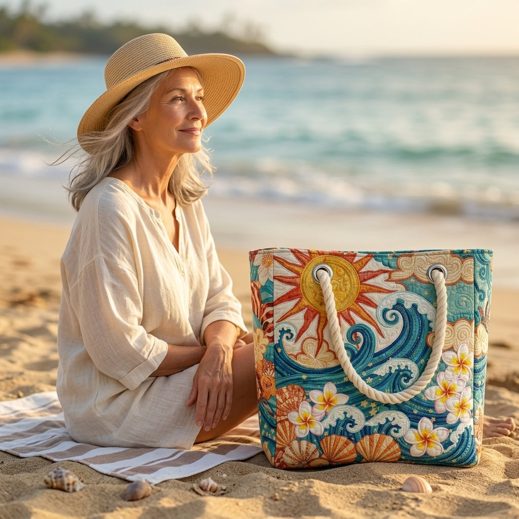 Warm Halo Artisan Quilted Beach Bag