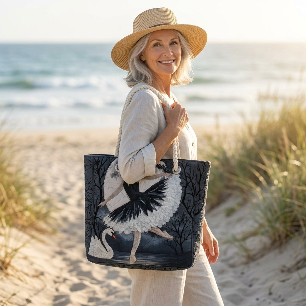 Elegant Ballerina Artisan Quilted Beach Bag