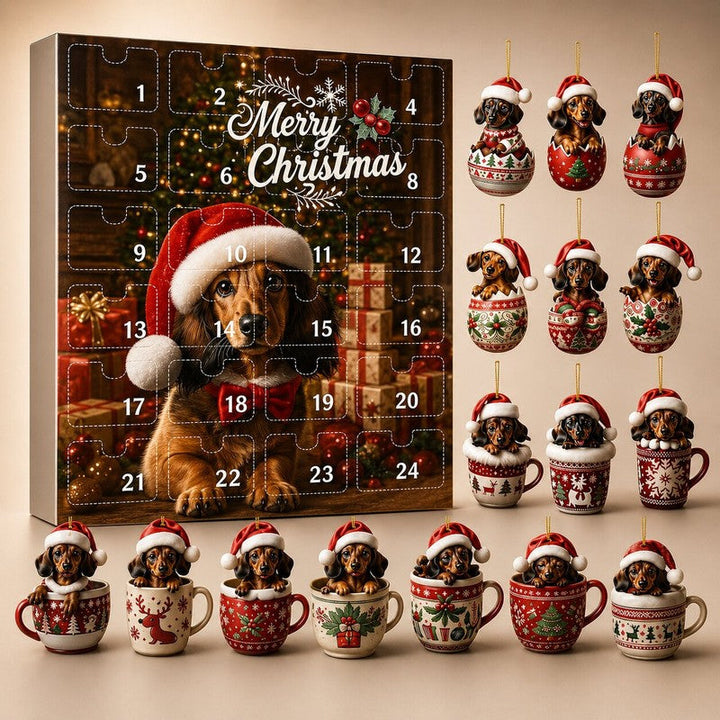 Dachshund Advent Calendar 2026 – 24 Ornaments