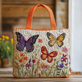 Butterfly Flower Garden Quilted Tote Bag