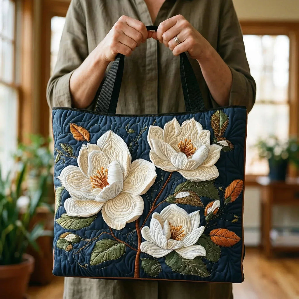 Delicate Magnolia Artisan Quilted Bag