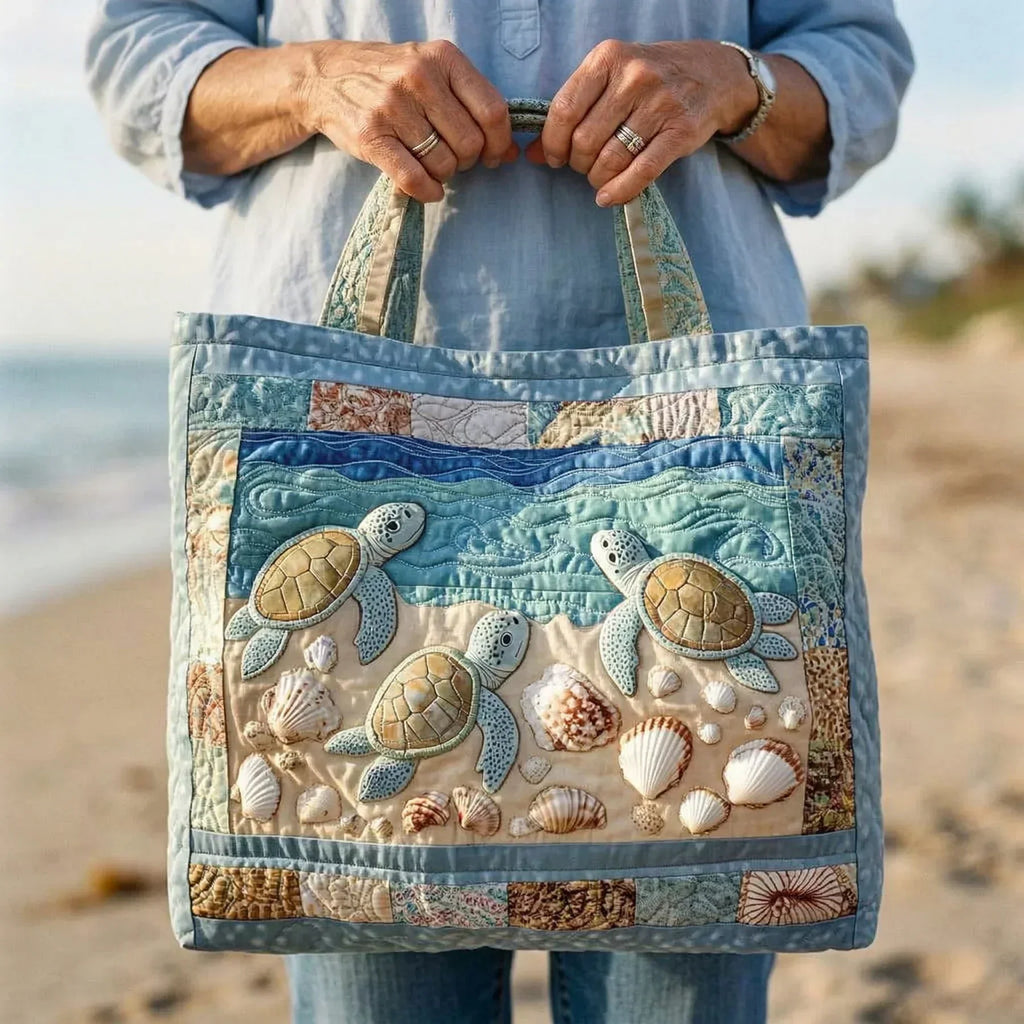 Marine Turtles Artisan Quilted Bag