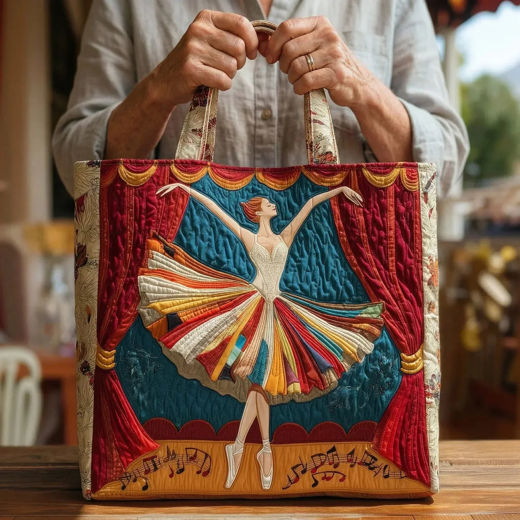 Elegant Ballerina Artisan Quilted Bag