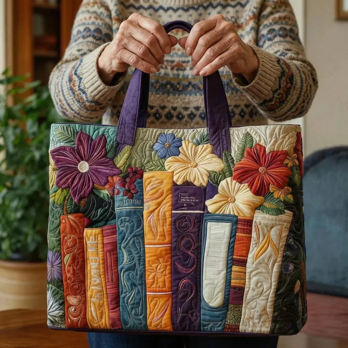 Book Lovers Artisan Quilted Bag