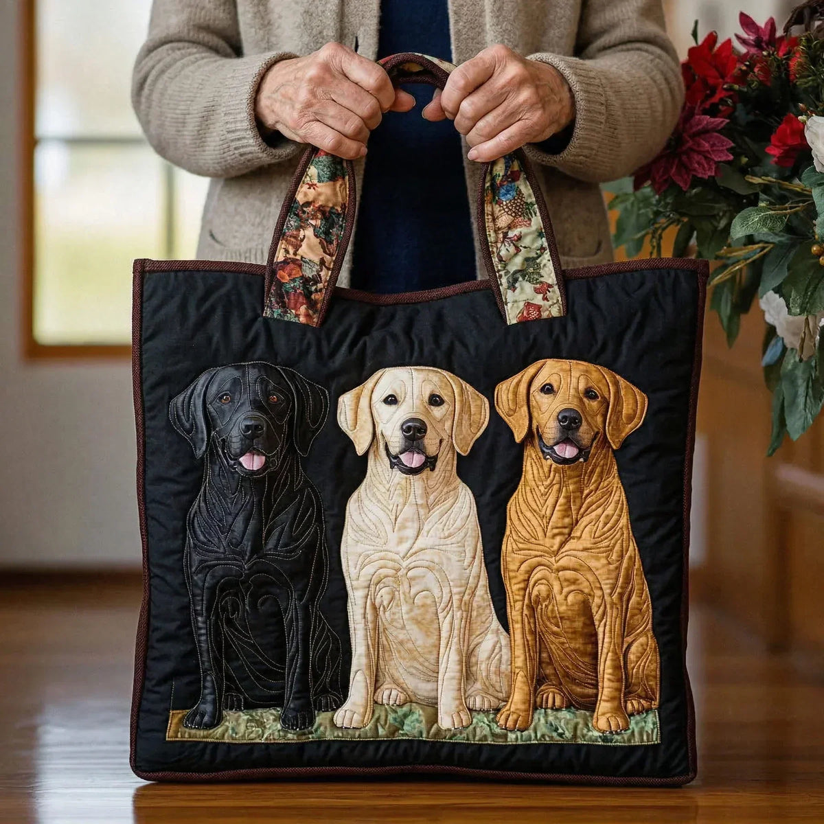 Three Labradors Artisan Quilted Bag