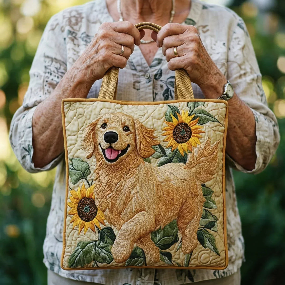 Golden Retriever Artisan Quilted Bag