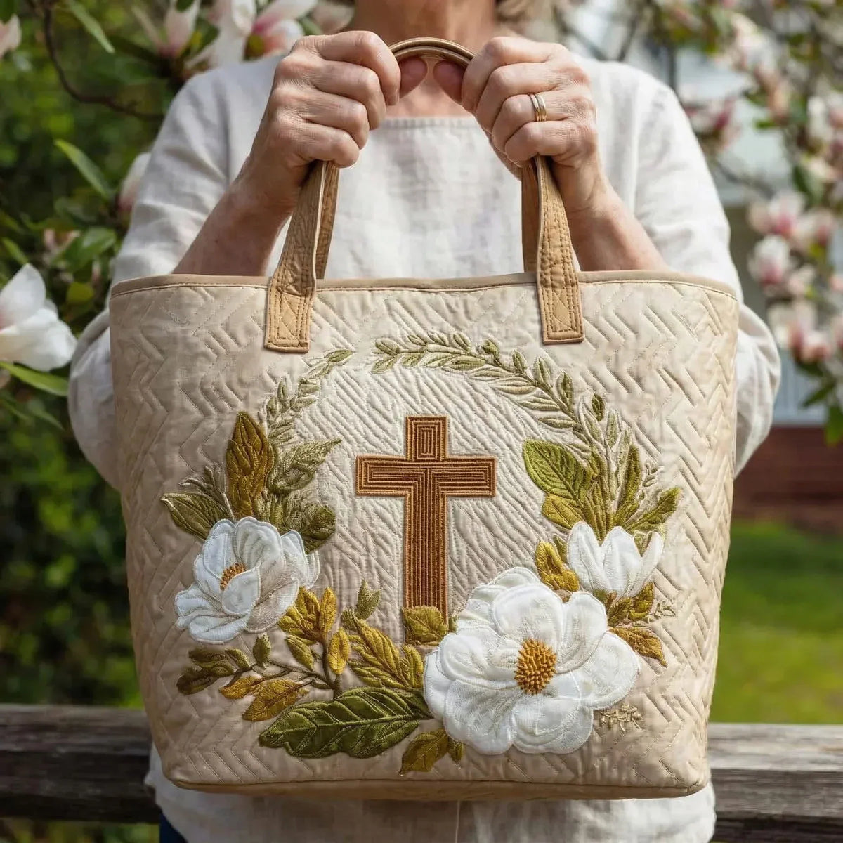 Sacred Cross Artisan Quilted Bag
